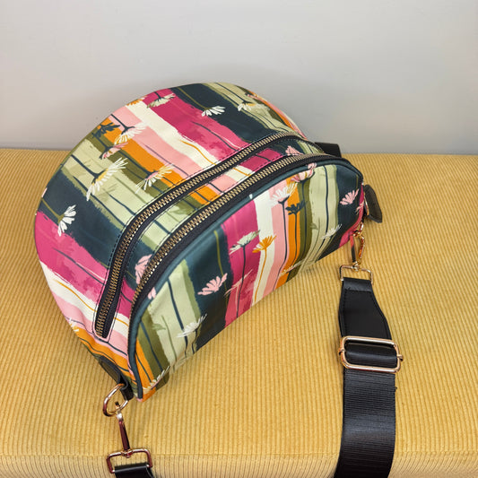 The Roni Nylon Crossbody - Daisy Stripe