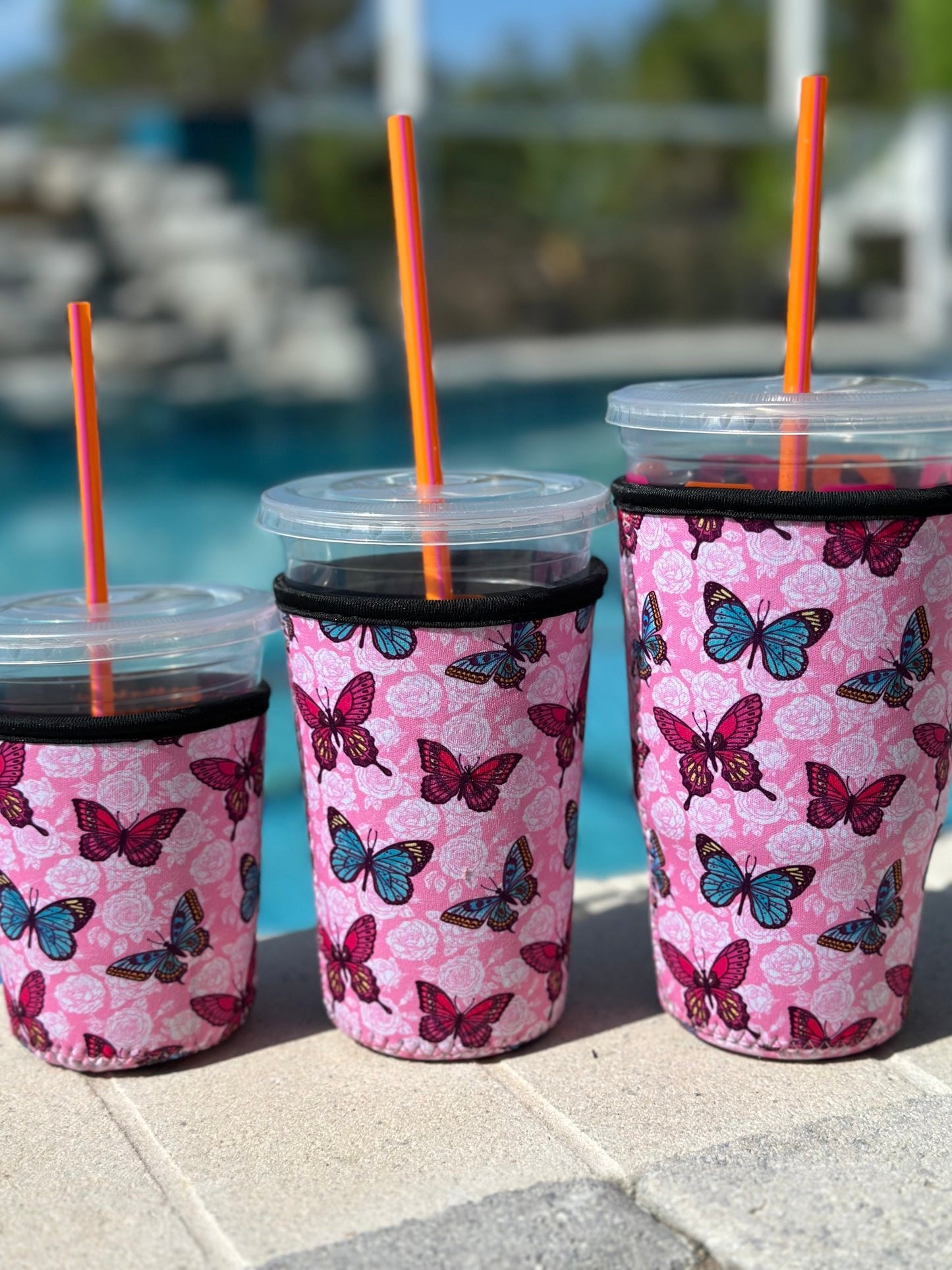 Cold Coffee Holder "Pink Butterfly"