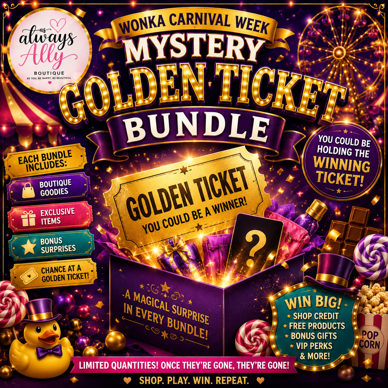 🎟️ MYSTERY GOLDEN TICKET BUNDLE 🍫✨