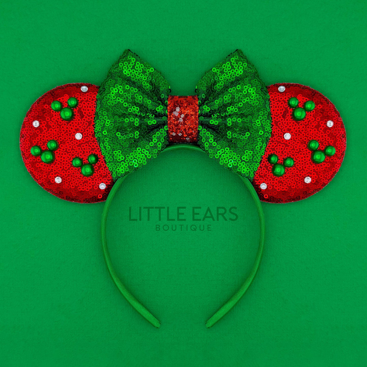 Christmas Tree Pearls Mickey Ears