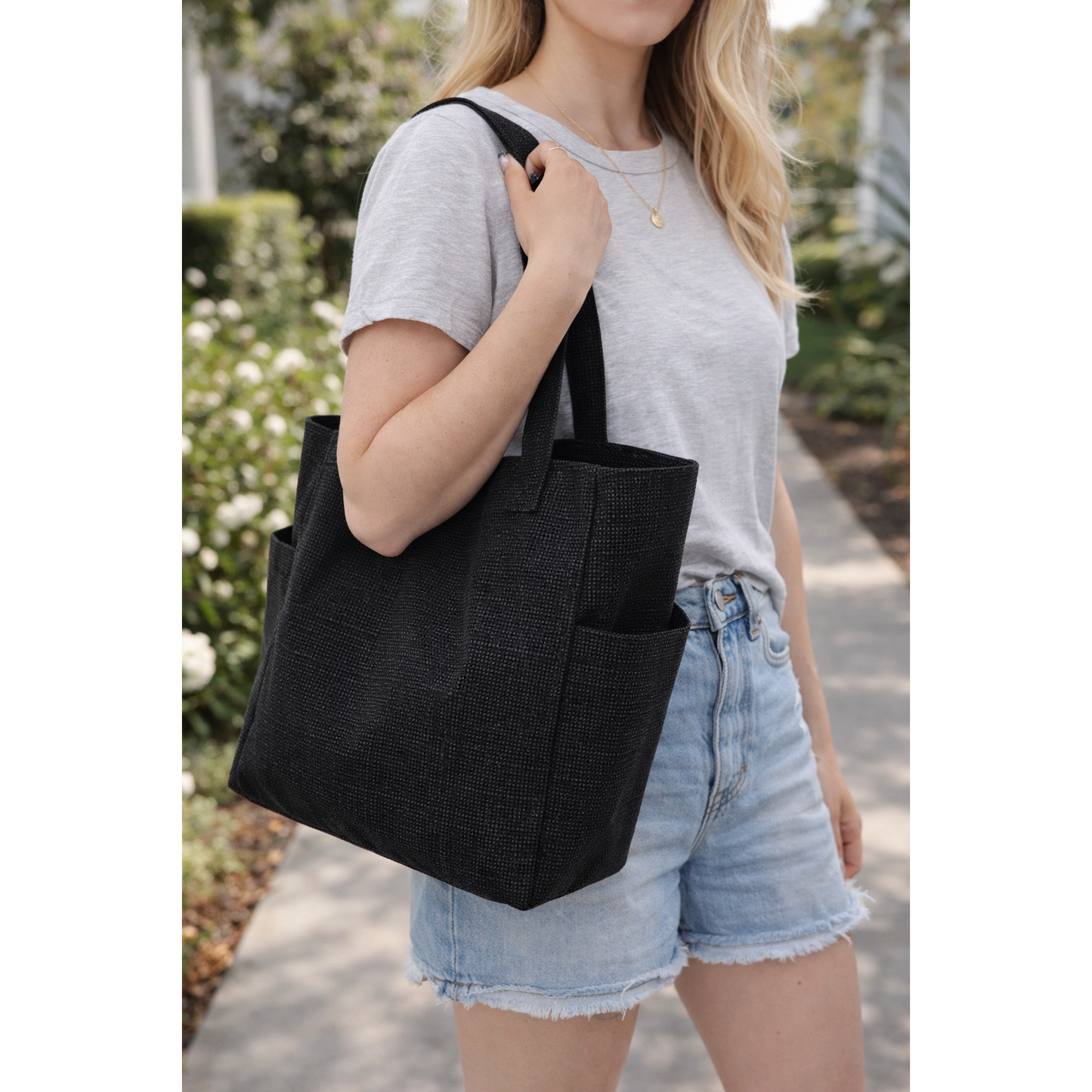 Ready to Ship | The Lola - Black Canvas Tote