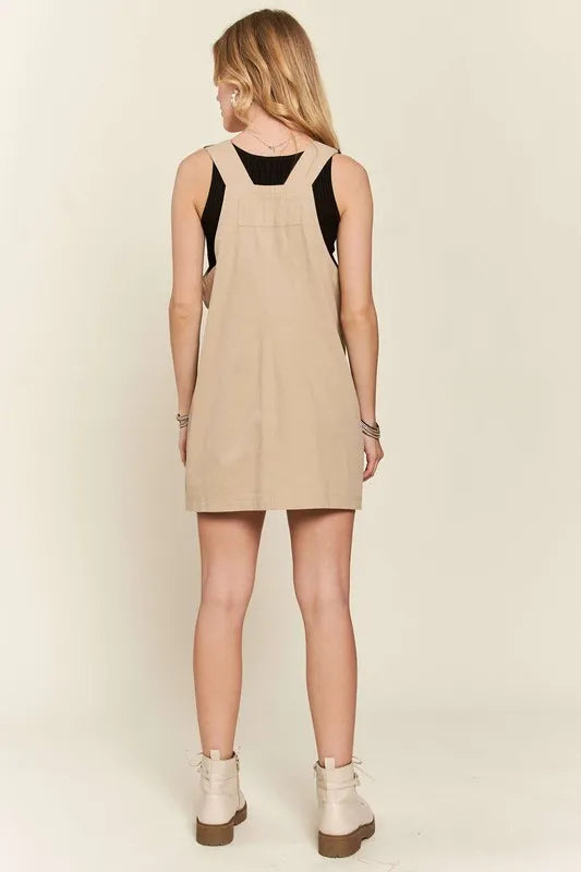 Adjustable Wide Strap Square Neck Overall Dress For Women – Modern Chic, Customizable Fit, Casual & Versatile