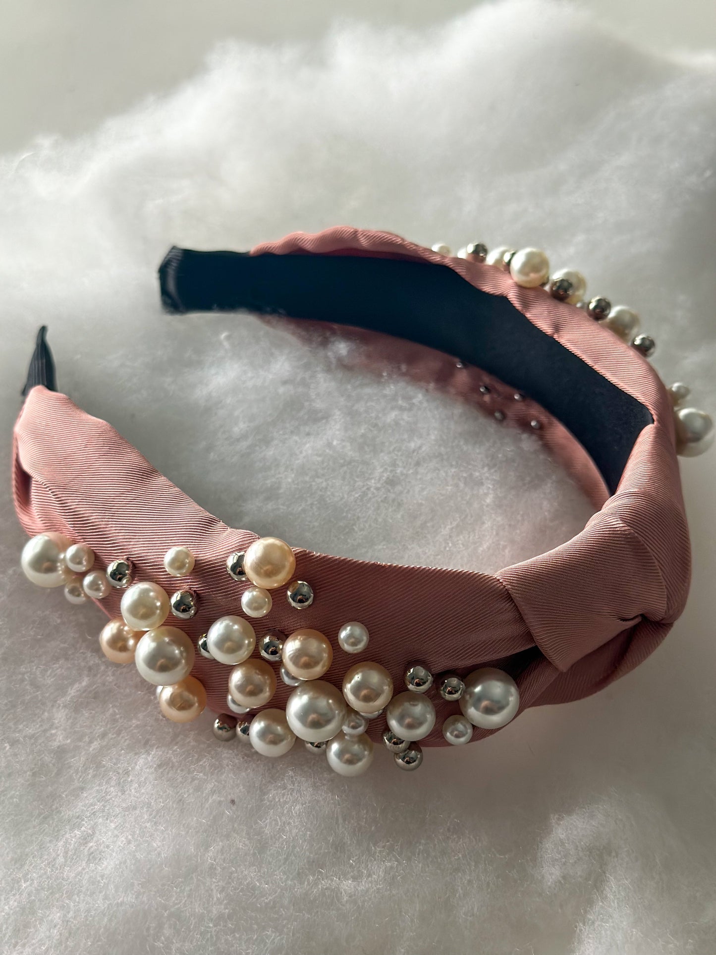 Piper Pearl Knot Headband "Rose"