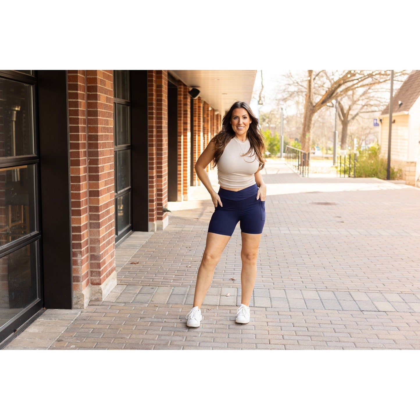 Ready to Ship | The Abby - NAVY Crossover Biker 5 Shorts R2 - Luxe Leggings by Julia Rose®