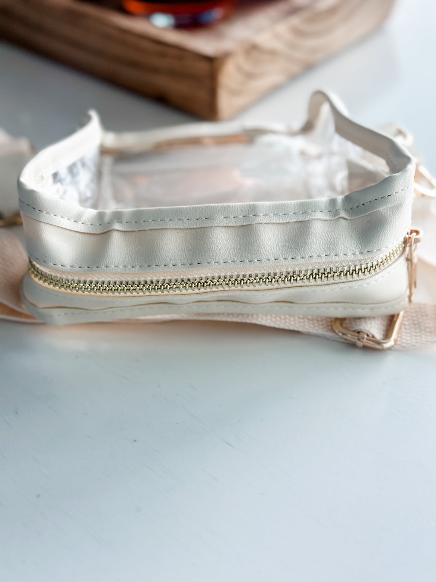 Chelsey Clear Stadium Bag "Cream"