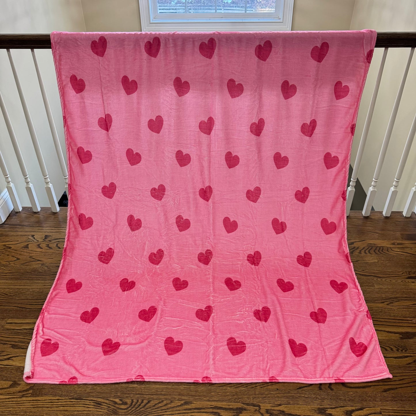 Blanket - Valentine’s Day - Pink with Maroon Hearts