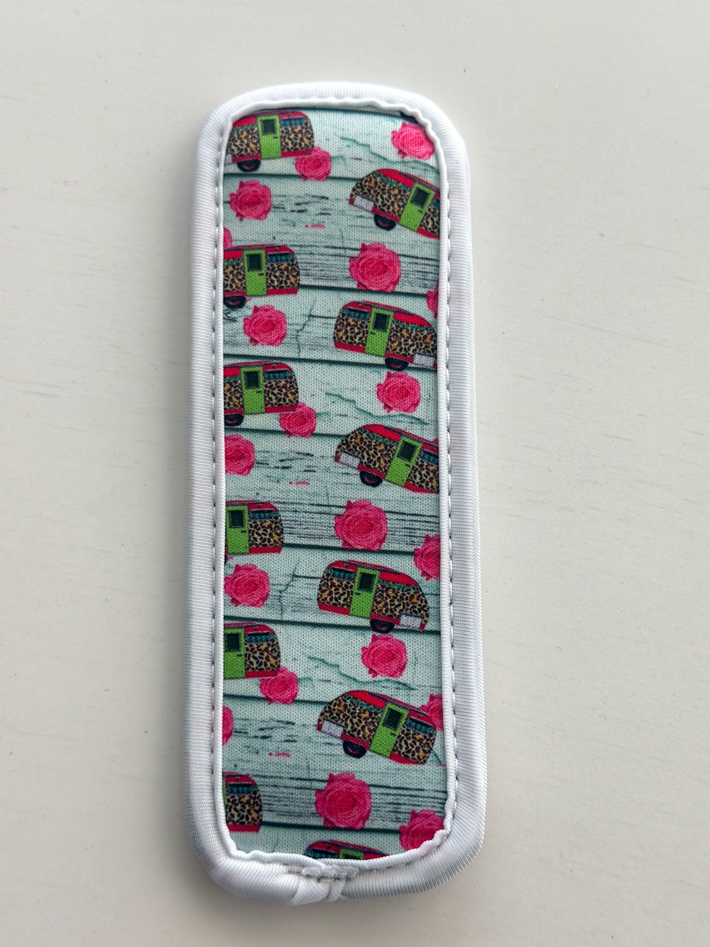 Neoprene Popsicle Holder "Pink Camper"