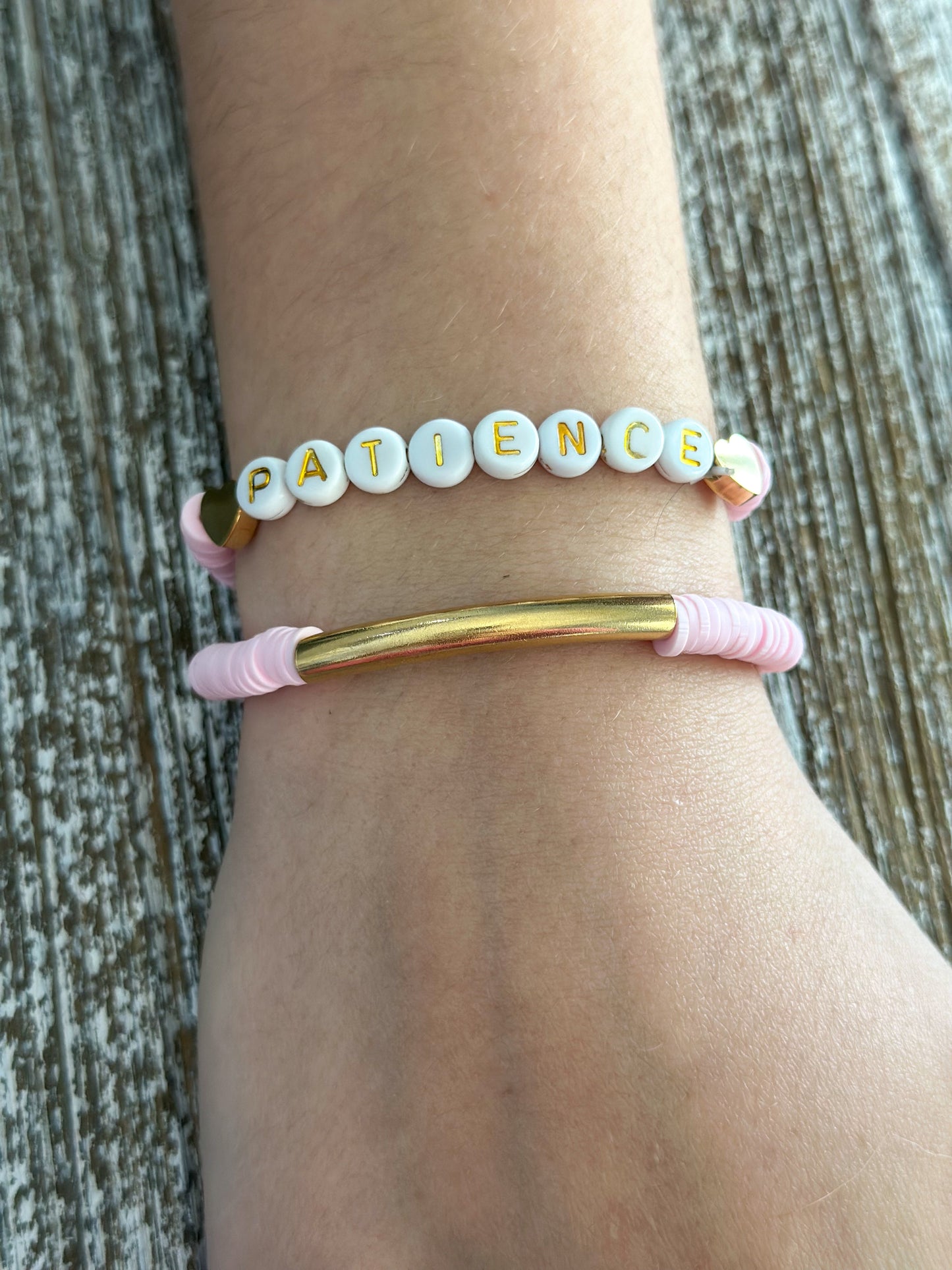 Heishi Bracelet Set "Patience" Baby Pink