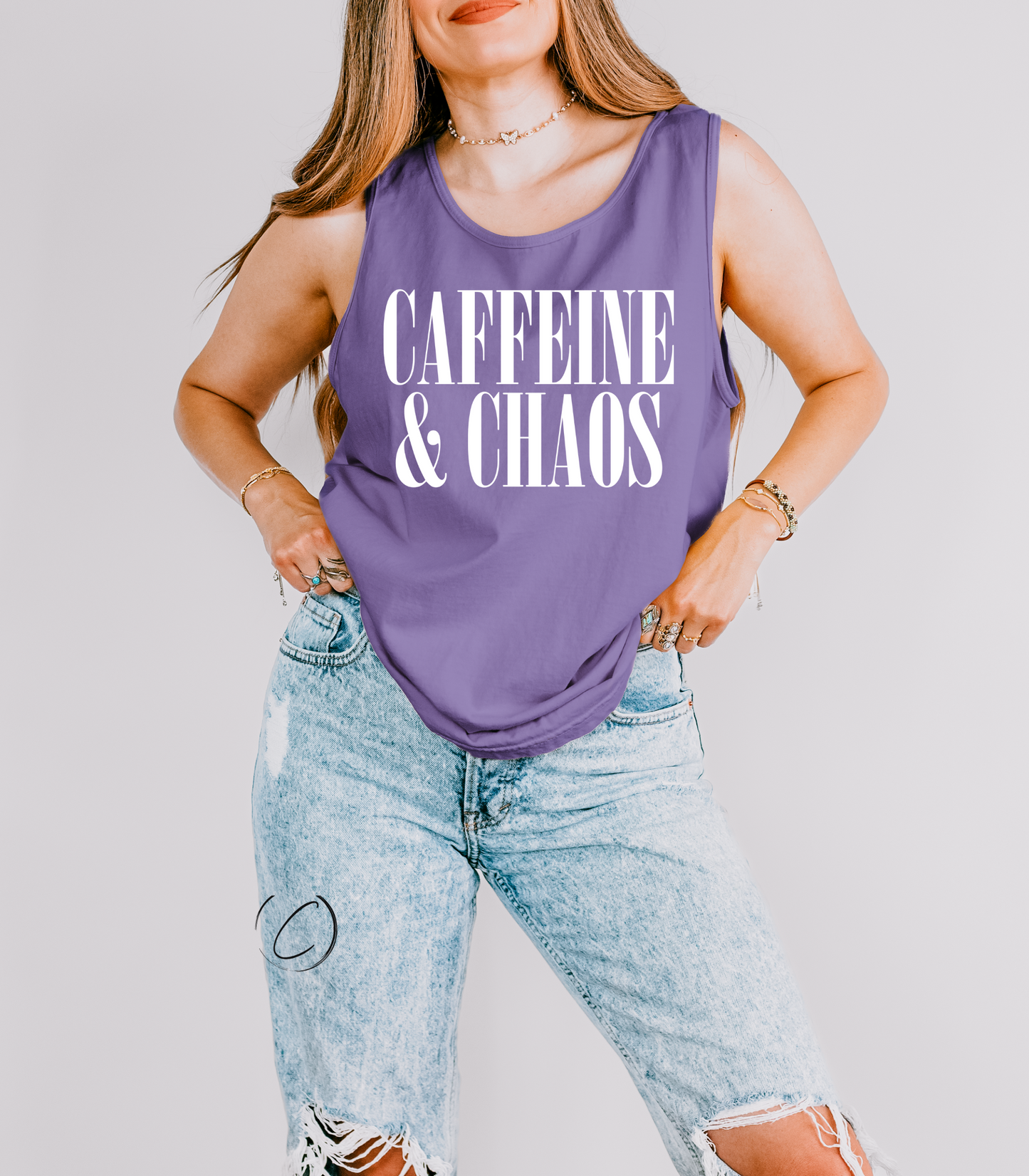 Caffeine & Chaos Graphic Tank Top