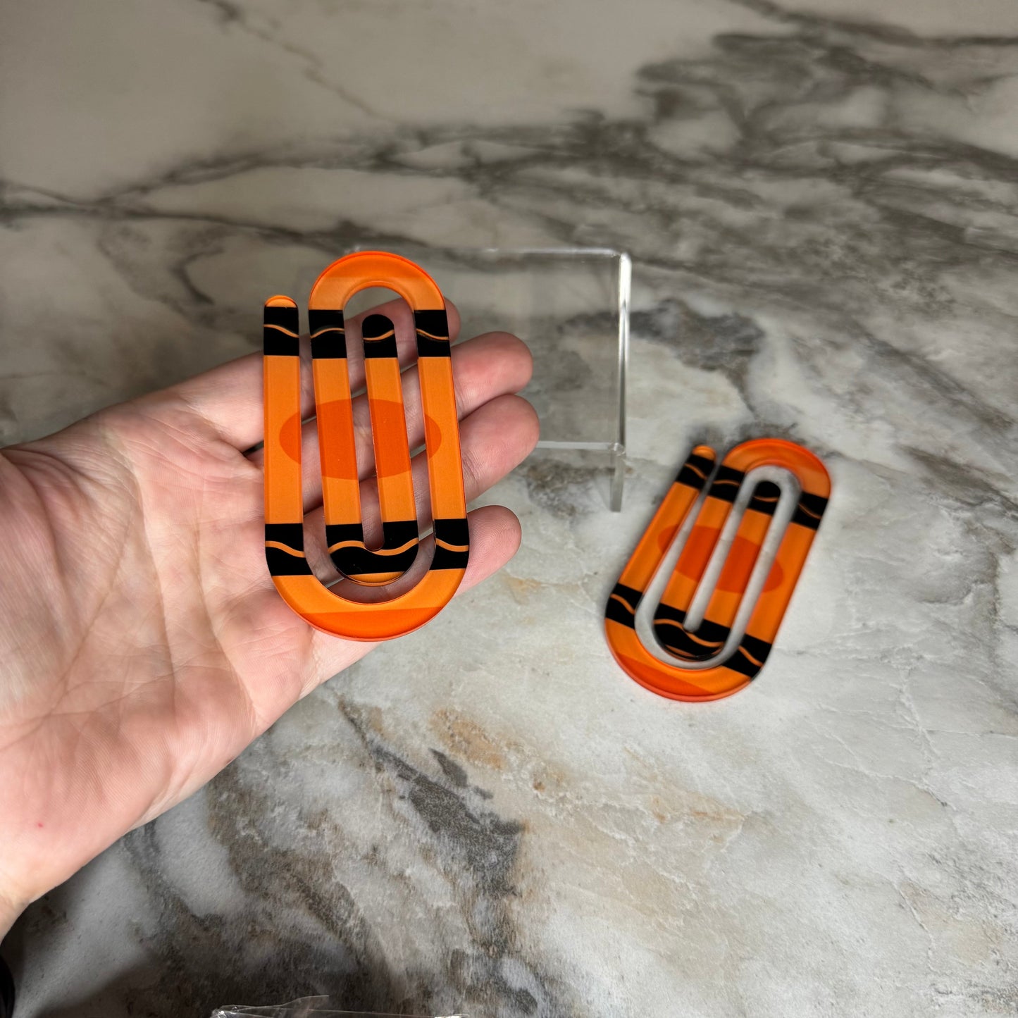 Jumbo Paperclip - Orange Crayon