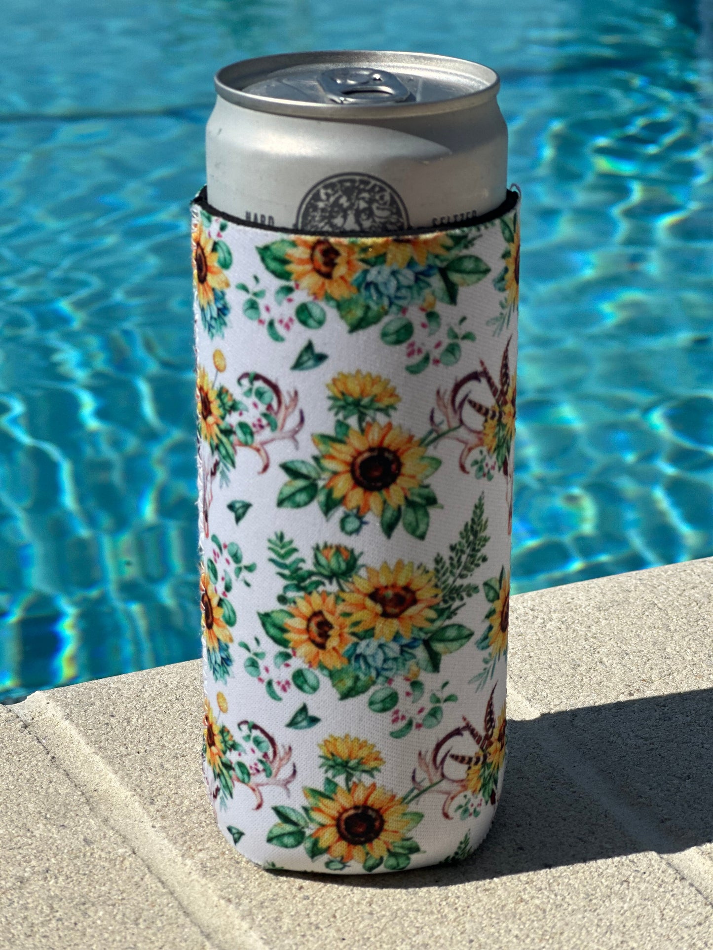 Slim Can Holder "Sunflowers"