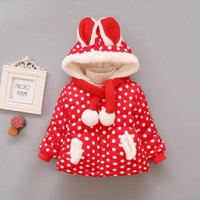 Luxury Newborn Children Plus Cute Hooded Cotton Jacket Infant Clothing for Baby Girls In Elegant Colorful Design For Winter