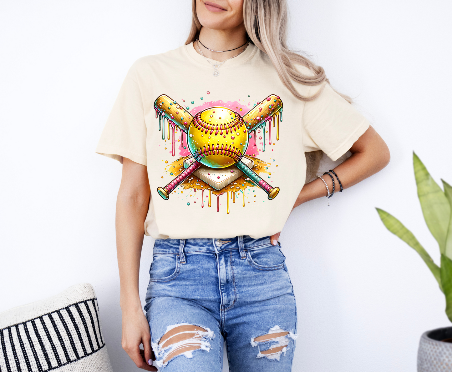 Drip Softball Home Plate Graphic Tee