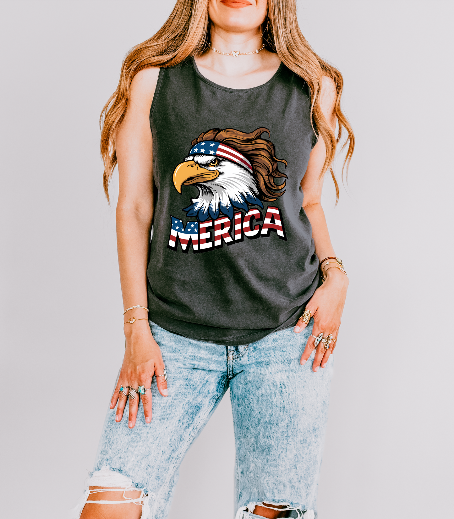Merica' Eagle Graphic Tank Top
