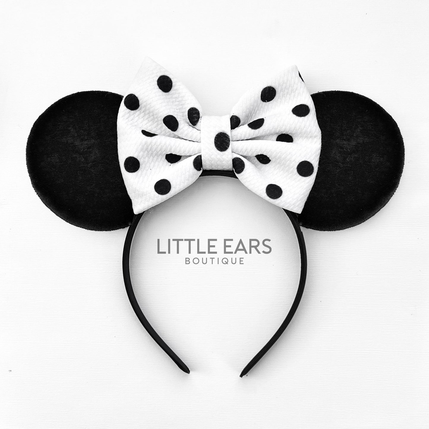 Black Dotted Bow Mickey Ears