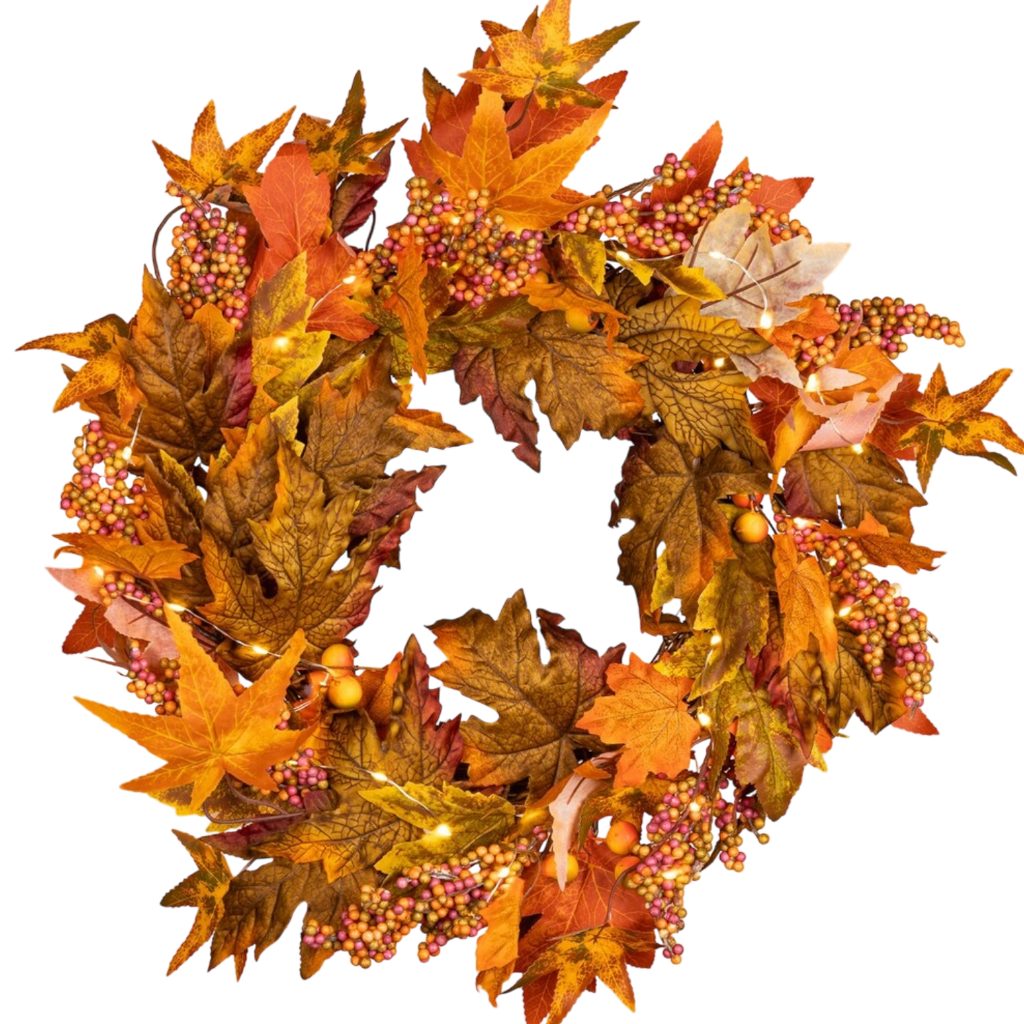 Autumn Glow Lighted Wreath