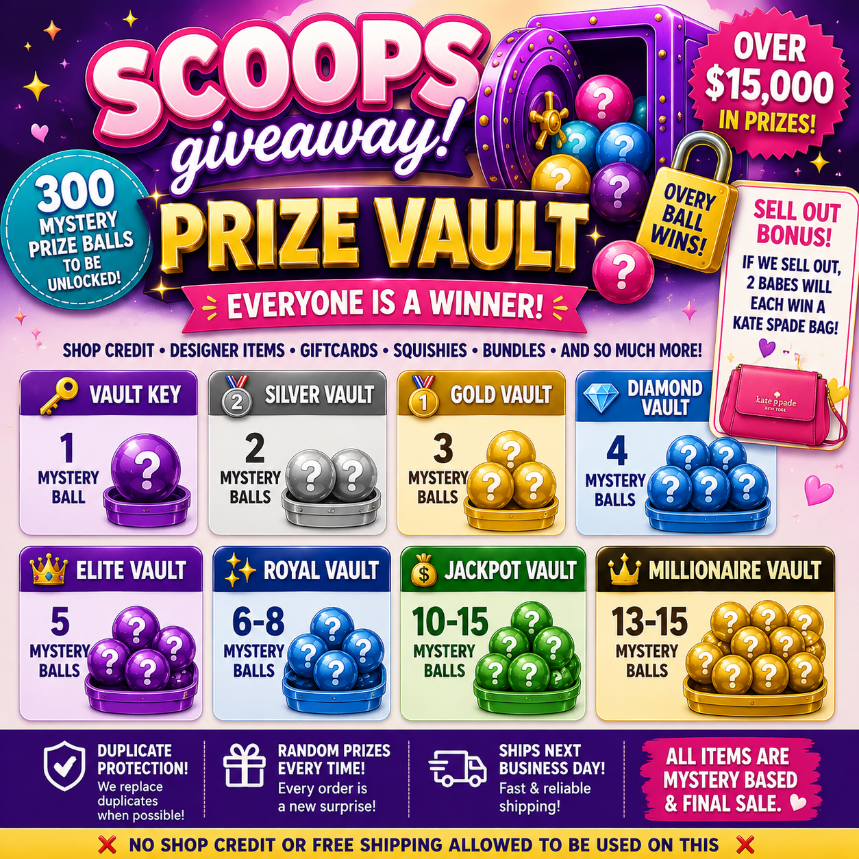 π¦ SCOOPS GIVEAWAY β Unlock Over $15,000 in Prizes! π