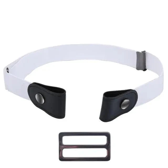 Cool Buckle-Free Stretch Elastic Waist Belt Unisex Style No Buckle Fashion Waistbands For Men And Women Simple Black Stretch Belt Invisible Elastic Belt For Jeans Pants Dresses