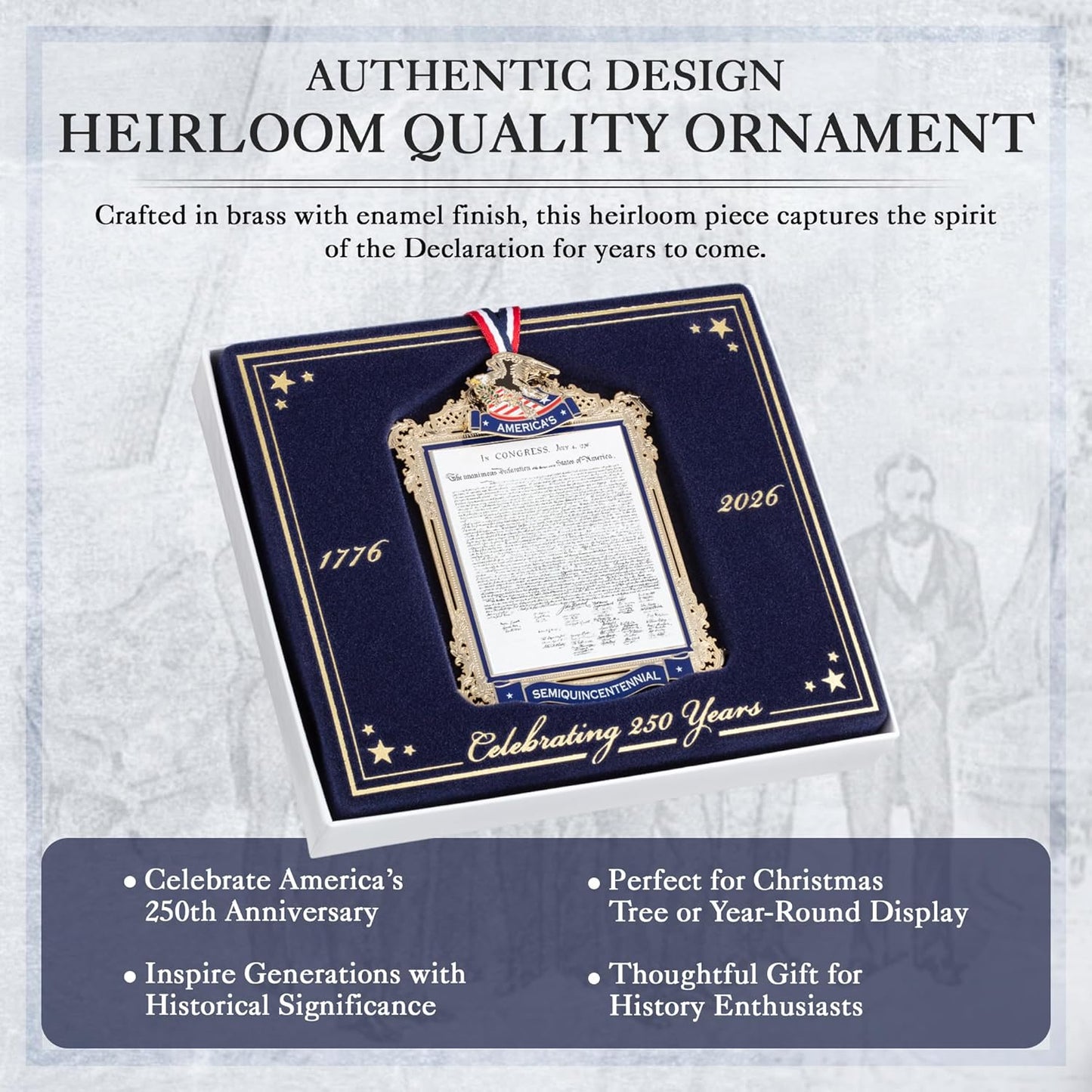 Official Commemorative Ornament of America’s 250th Anniversary - 2026 White House Christmas Collection