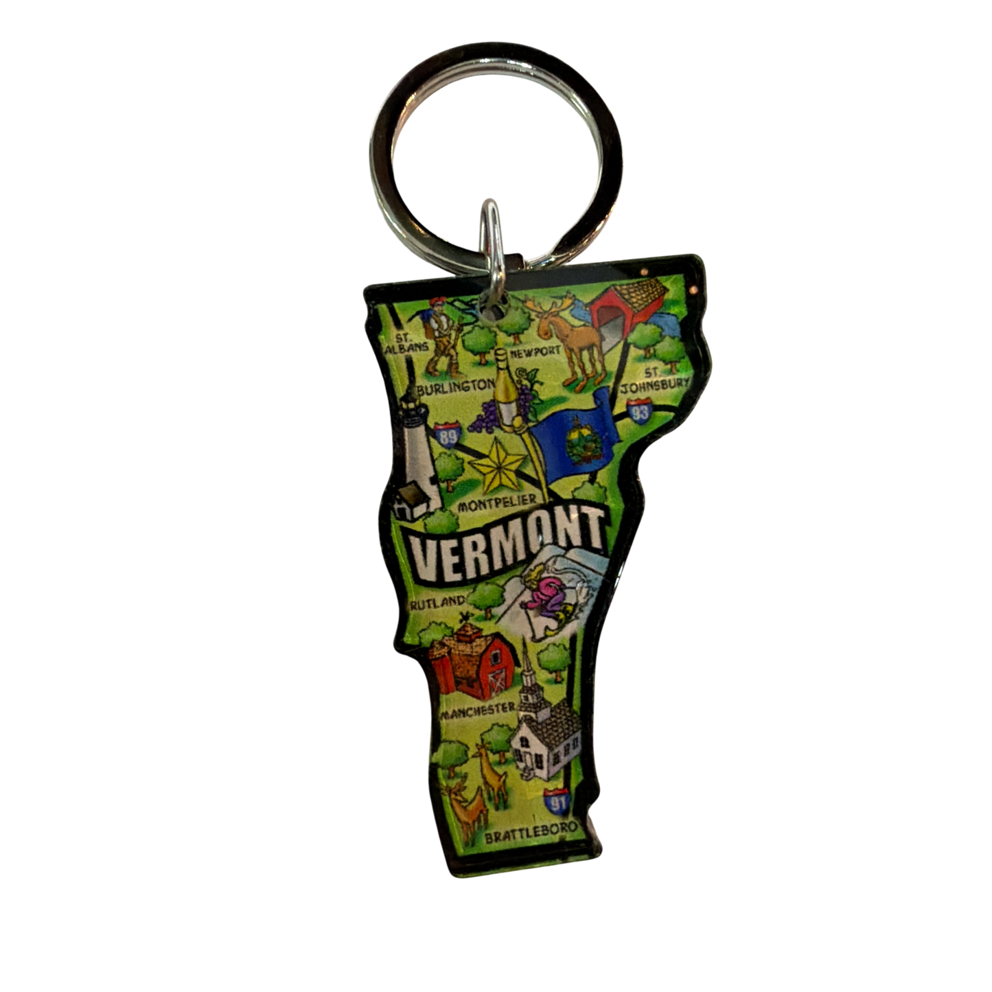 Vermont Shape Acrylic Keychain