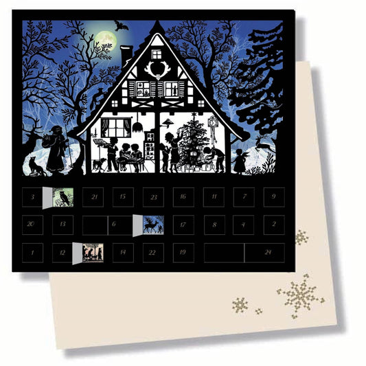 Warmth Within, Wonder Without: The Heart of Home at Christmas Silhouette Advent Card