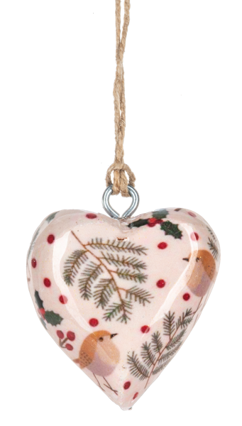 Mini Botanical Heart Ornament - Beige