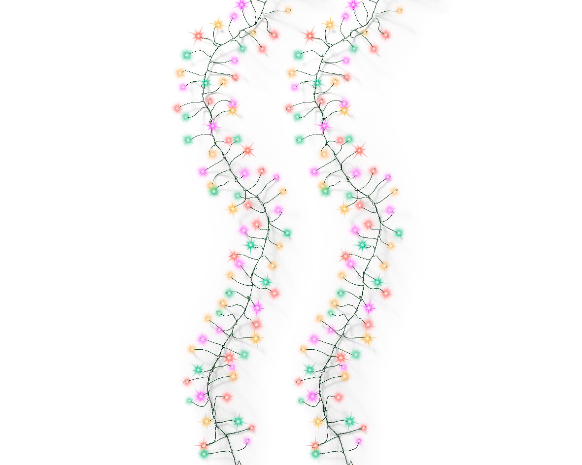 Micro LED Garland Light - 8 function twinkle - 480 - Multicolor - Silver String