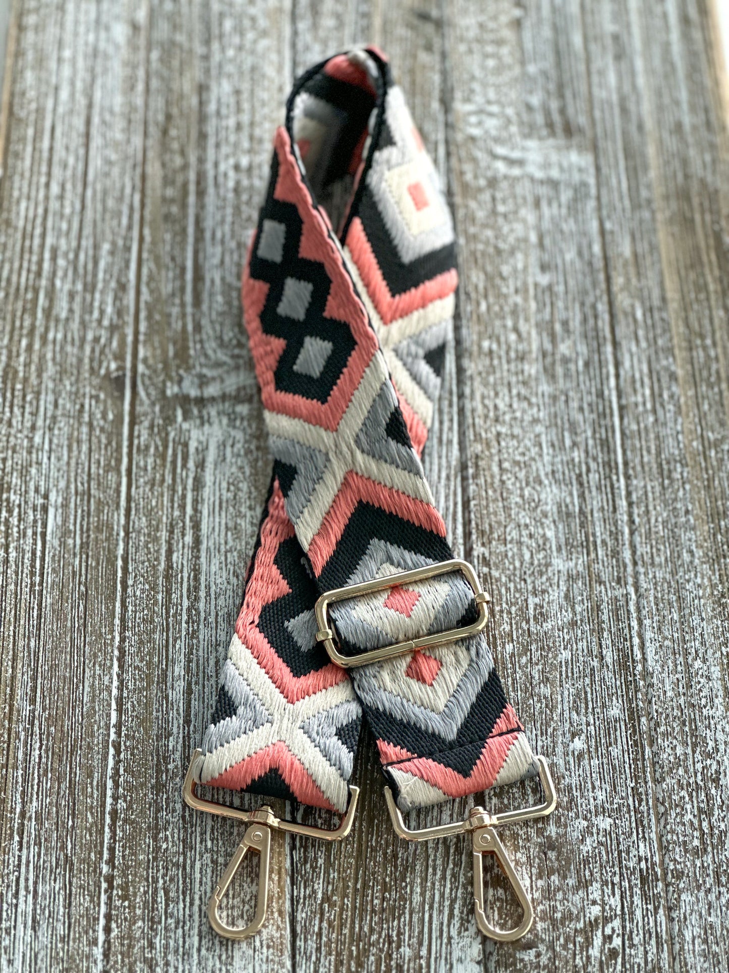 Crossbody Purse Strap "Coral Diamond"