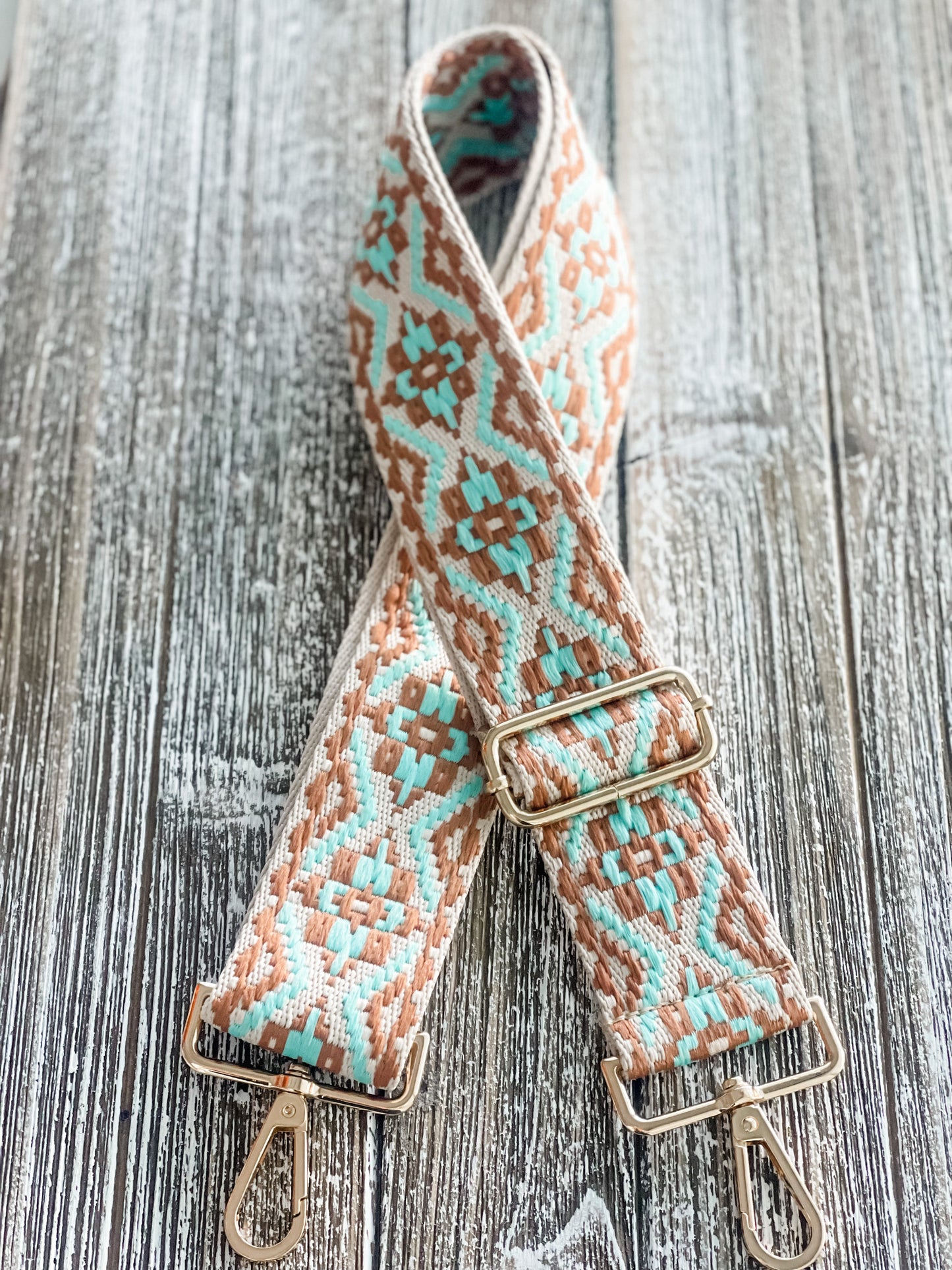 Crossbody Guitar Strap "Aqua Flair"