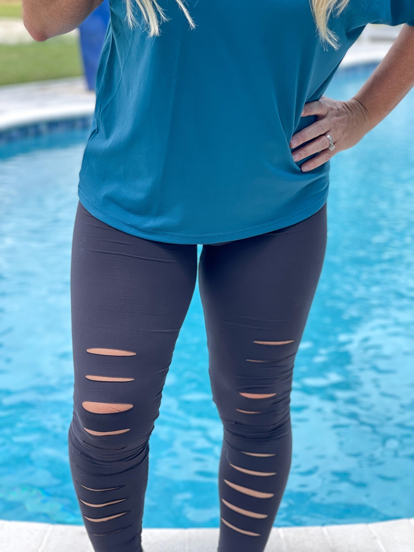 Charcoal Distressed Leggings