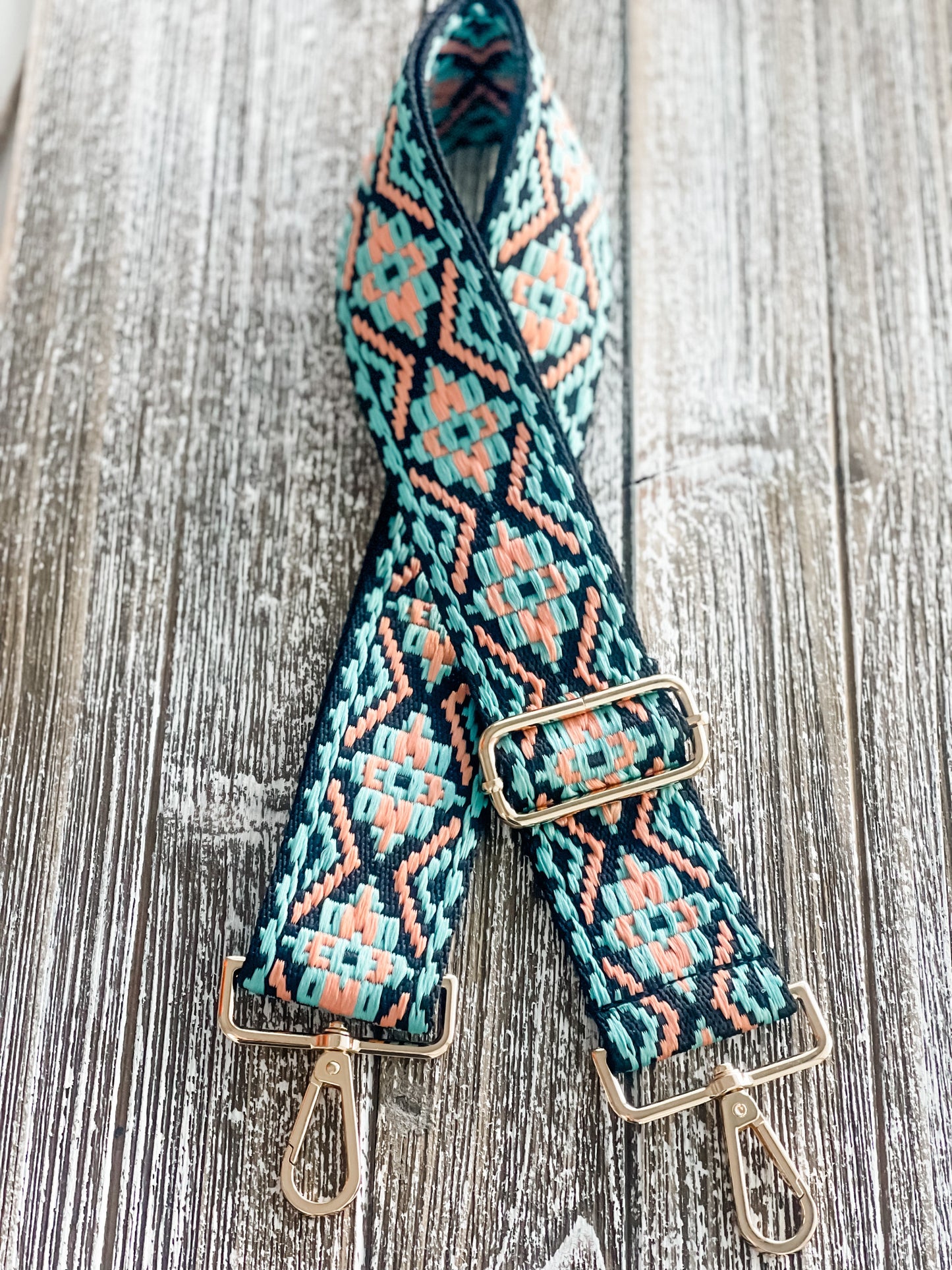 Crossbody Guitar Strap "Coral Flair"