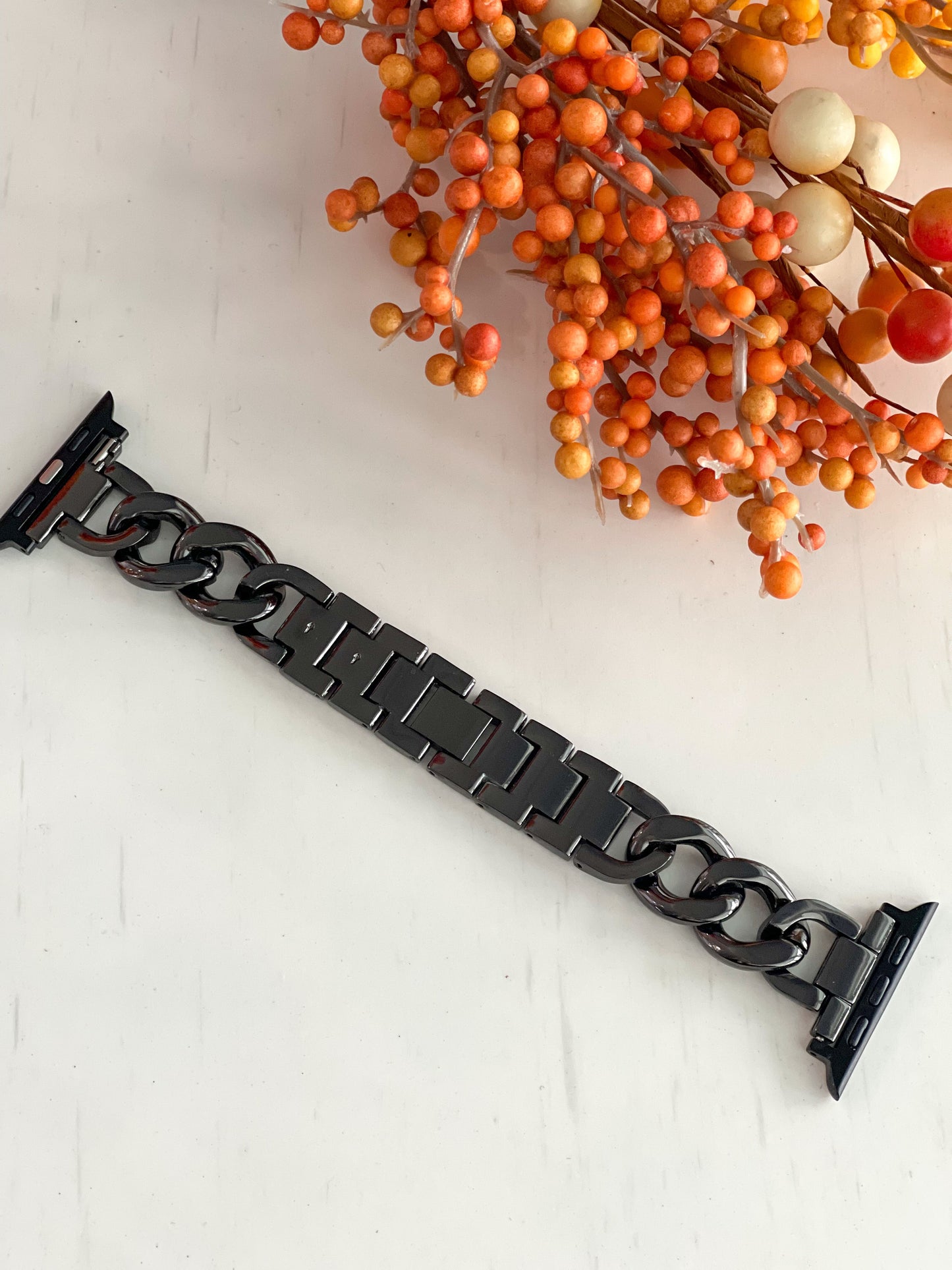 "Stunning Stella" Black Stainless Watch Band