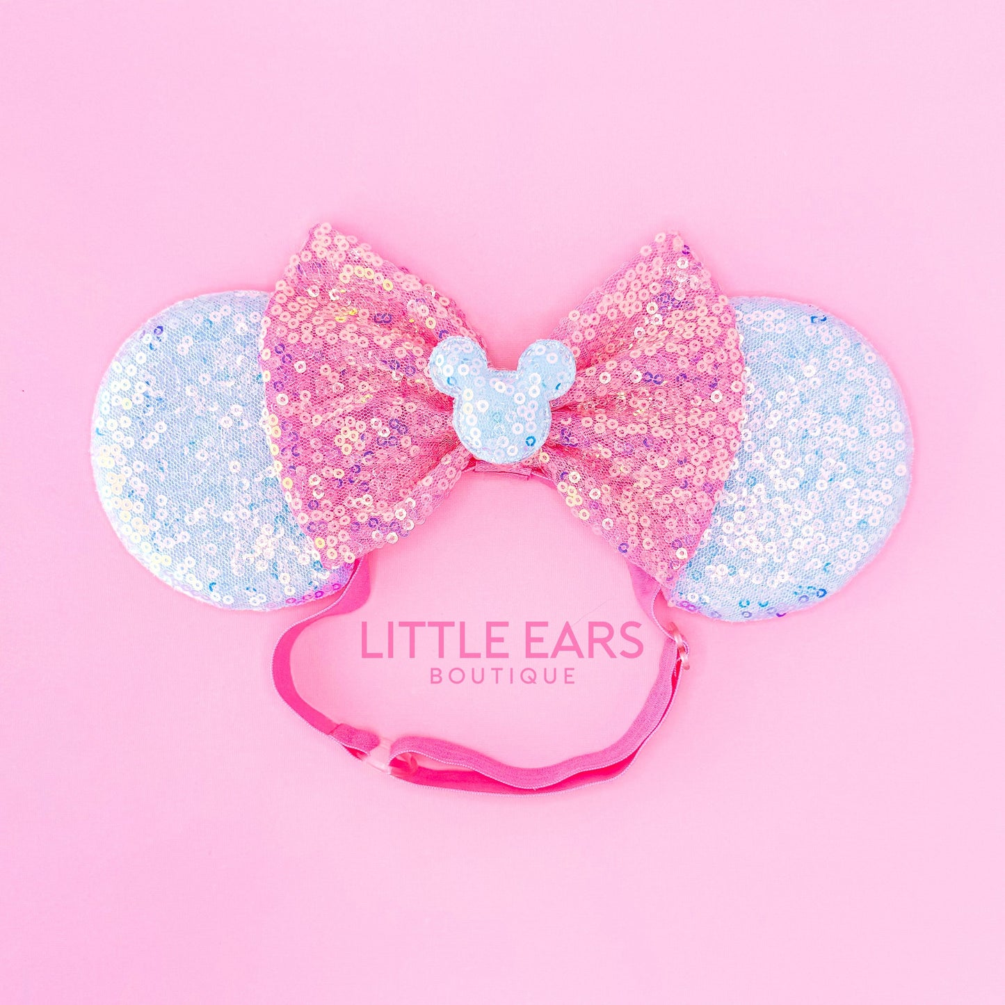 Blue & Pink Iridescent Elastic Ears