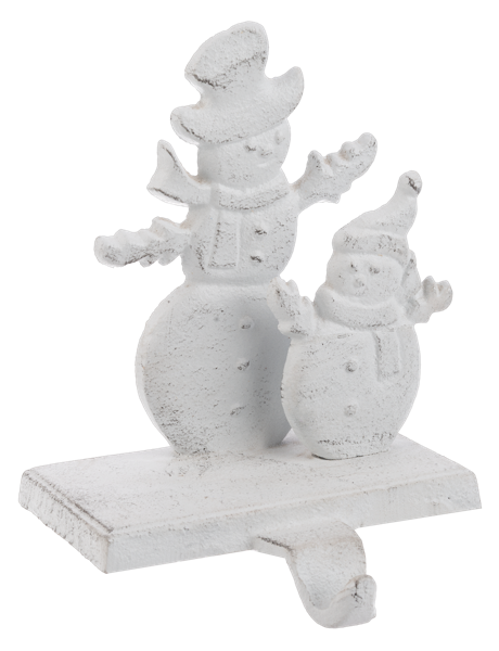 Snowman Stocking Holder - White