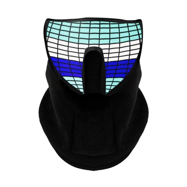 LED Warm Headgear ED Face Mask Party Masks Light Up Dance Halloween Cosplay Easter Rave Mask Luminous Costume Washable Foldable Luminous Cool Party Mask Activated Light Up Mask Led Music Party Mask Led Music Mask for Festival Party