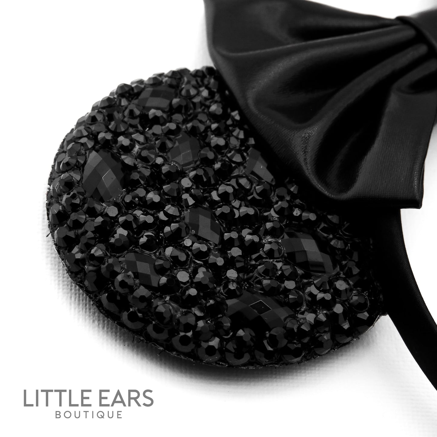 Deep Black Sparkle Mickey Ears