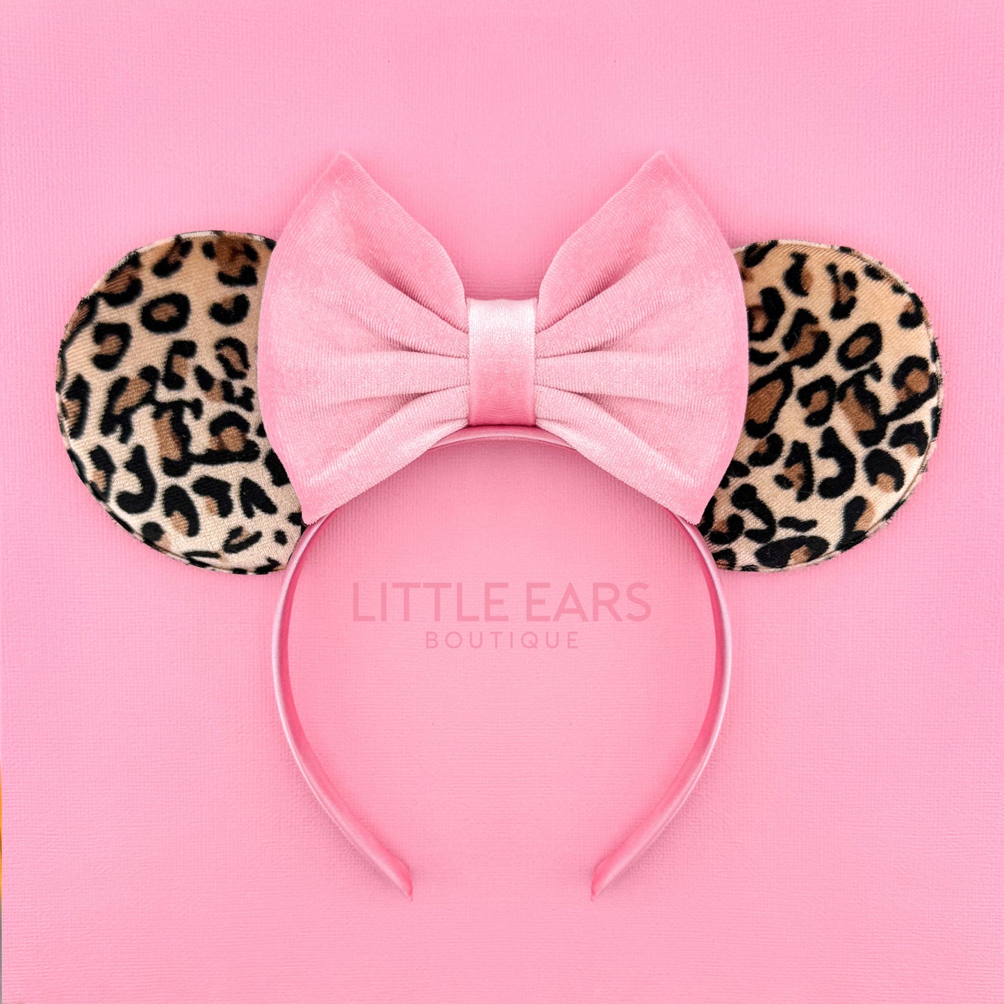 Safari Pink Velvet Mickey Ears