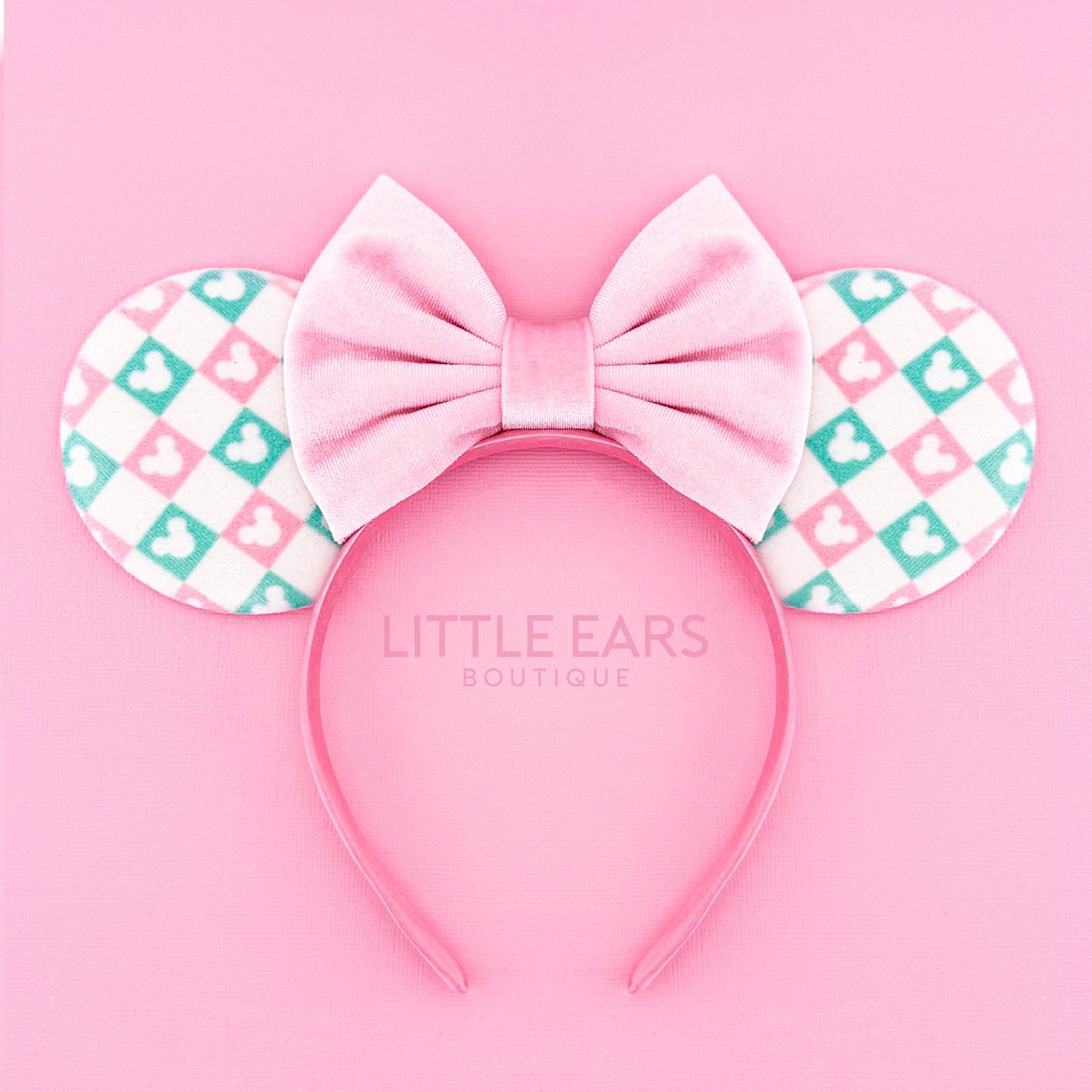 Pink & Mint Christmas Pattern Ears