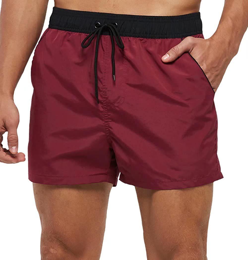 Men Swimwear Shorts Male Swimming Trunks Swimsuits Man Surf Beach Swim Sports Pants Board Mesh New Summer Men's Clothing Beach Swimming Casual with Adjustable Elastic Cord
