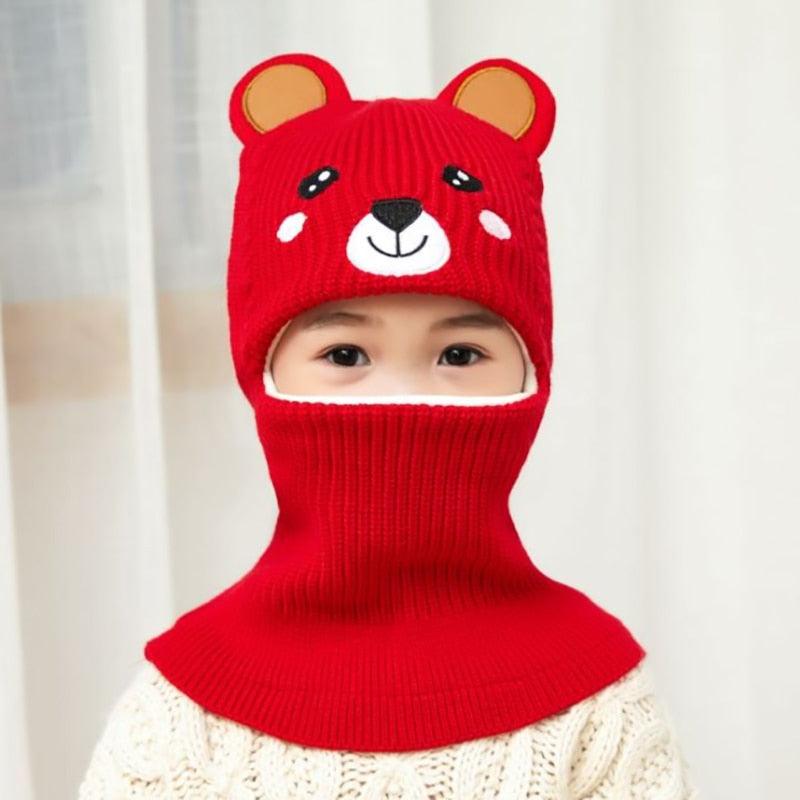 New Baby Girl Winter Hat Warm Bear Skellies Beanies Knitted Cap Kids Balaclava Mask Hats Gorgas Toddler Winter Hat, Baby Winter Hat, Fleece Lined Girls Boys Winter Hat Kids Winter Hat Scarf Earflap Hood Skull Caps