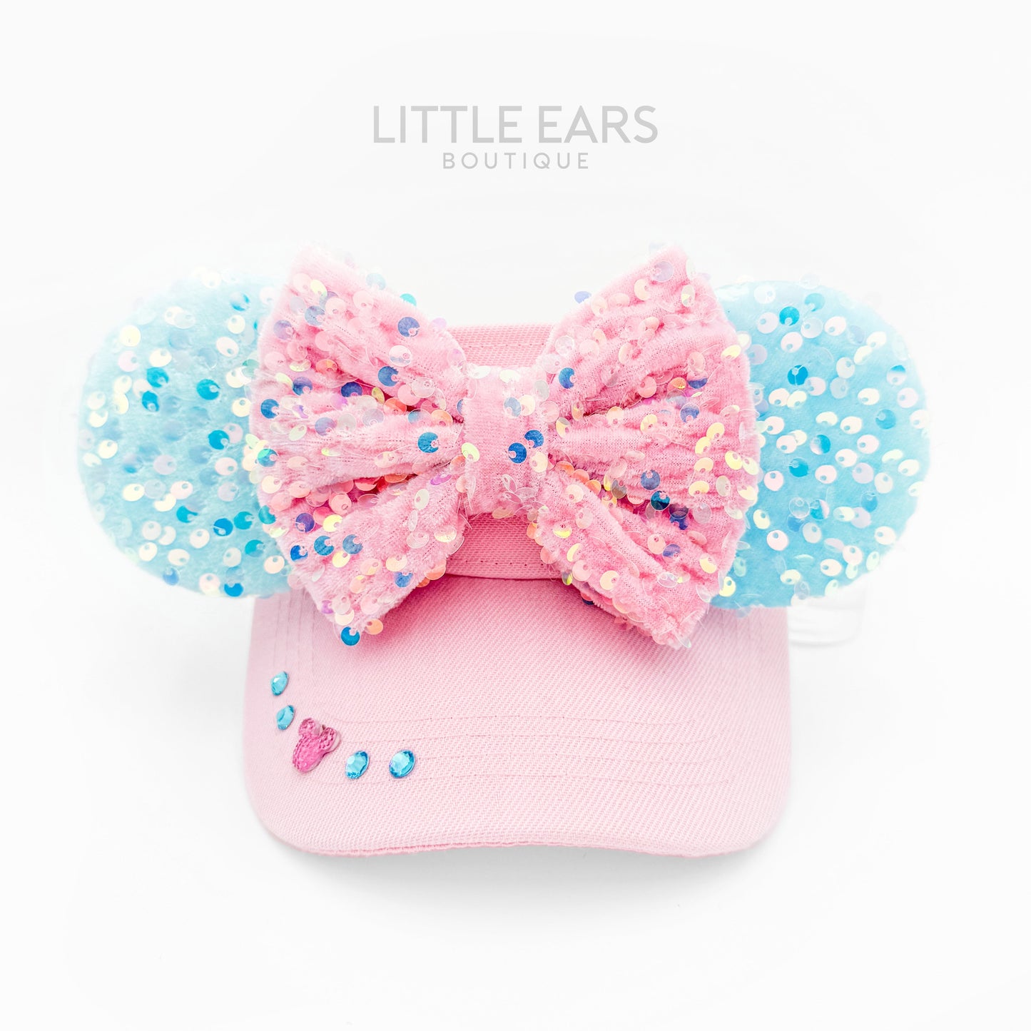 Pink & Aqua Sequin Mickey Visor