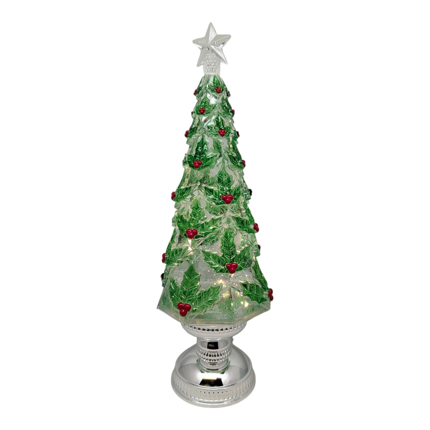 Lighted Spinning Waterglobe Christmas Tree - 16 Inch