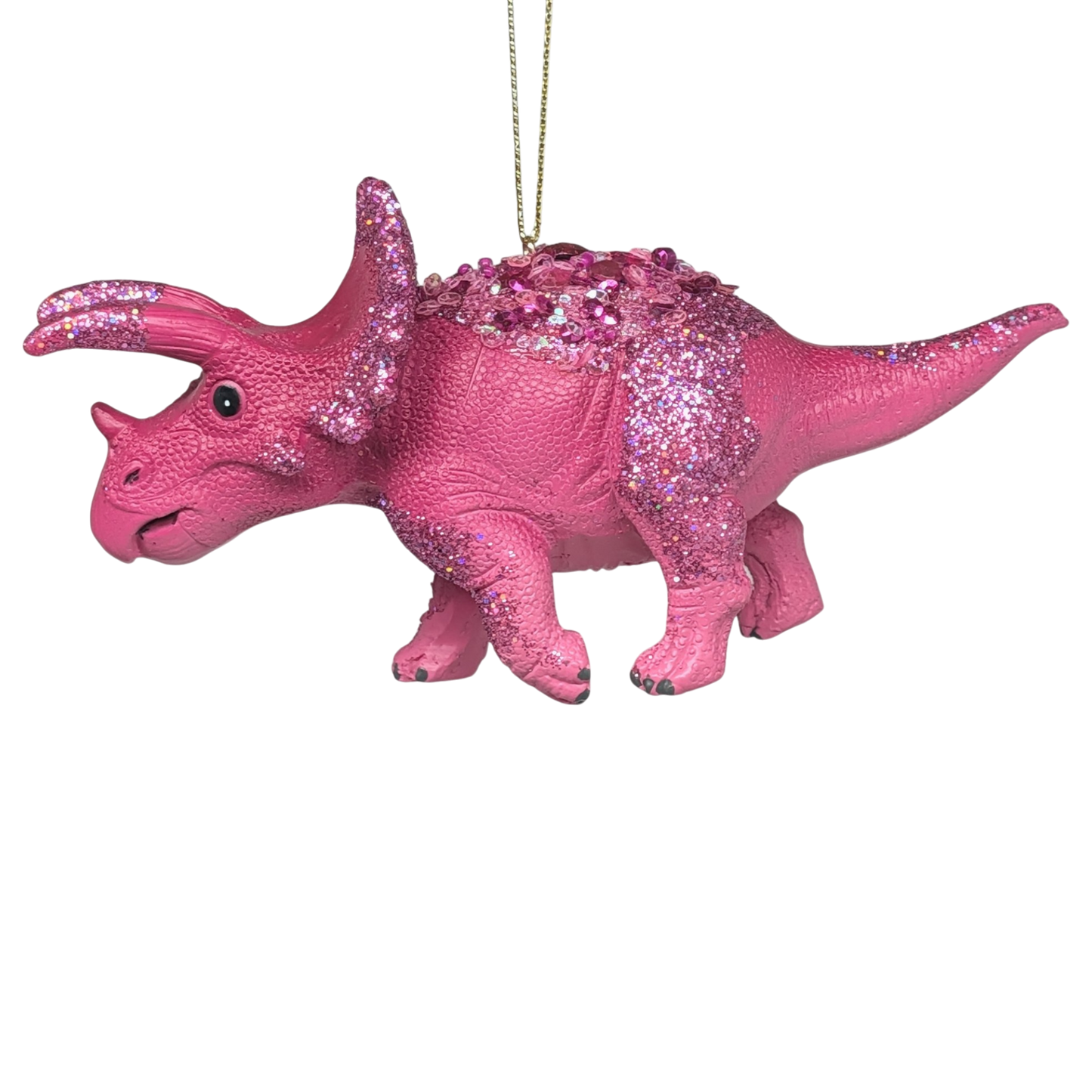 Pink Triceratops Dinosaur Ornament