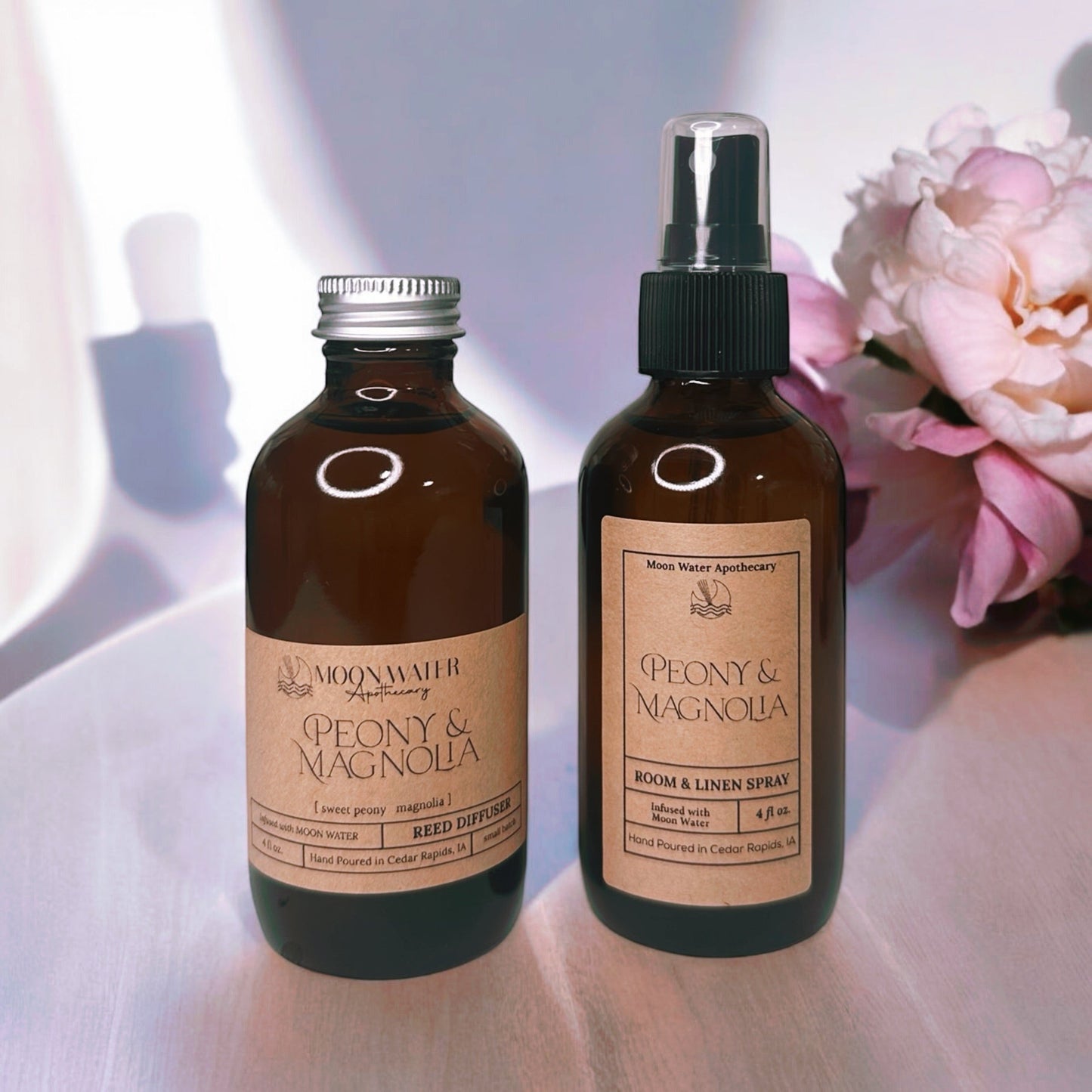 Peony & Magnolia - REED DIFFUSER -- by Moon Water Apothecary!