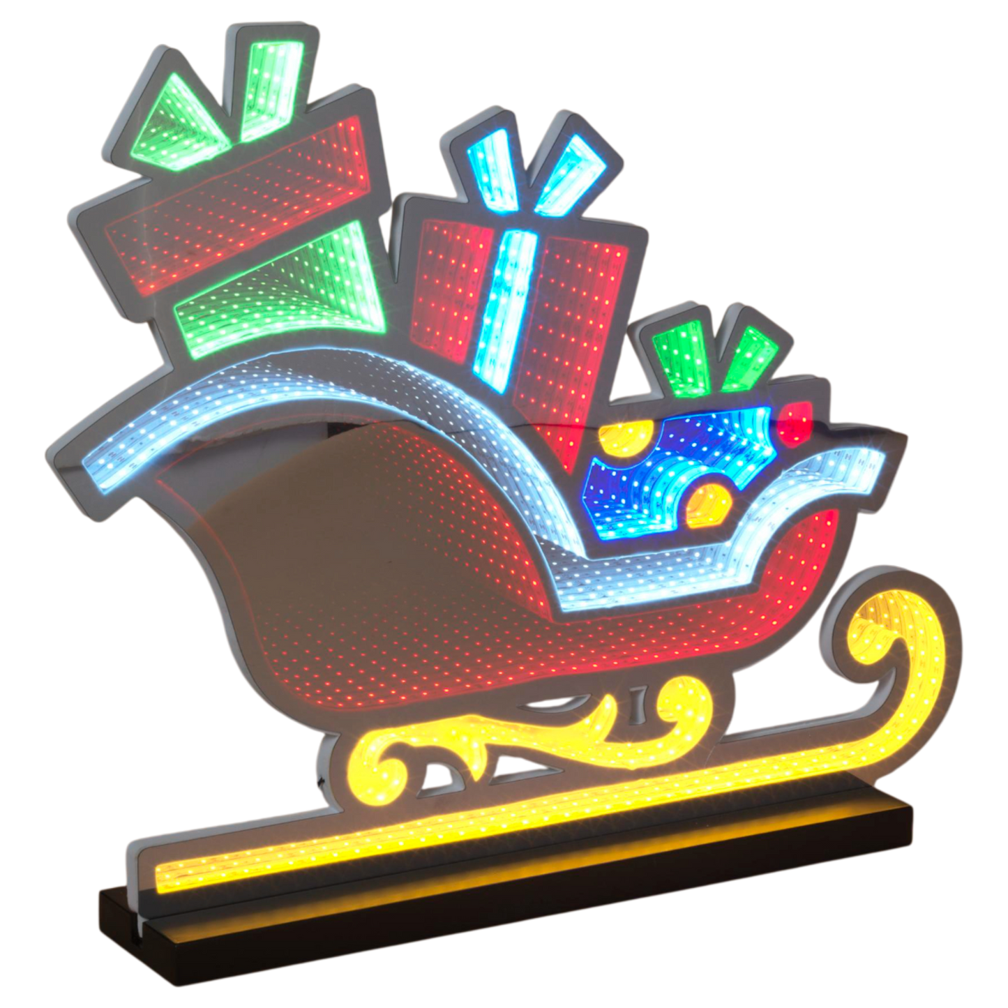 Infinity Lighted Holiday Sleigh – 28" with Wood Base