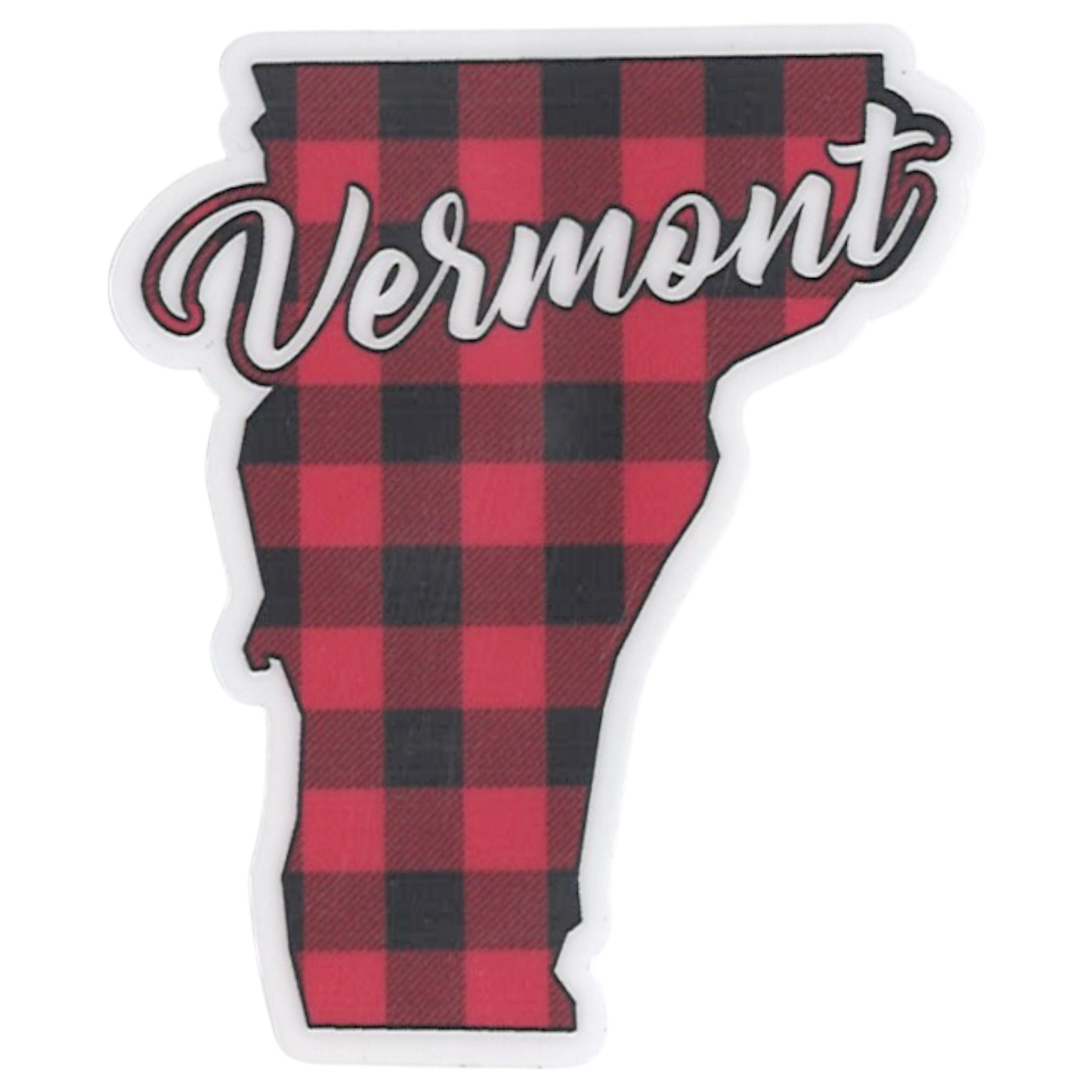Small Vinyl Sticker - Vermont State Plaid
