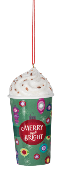 Merry and Bright Christmas Latte Ornament