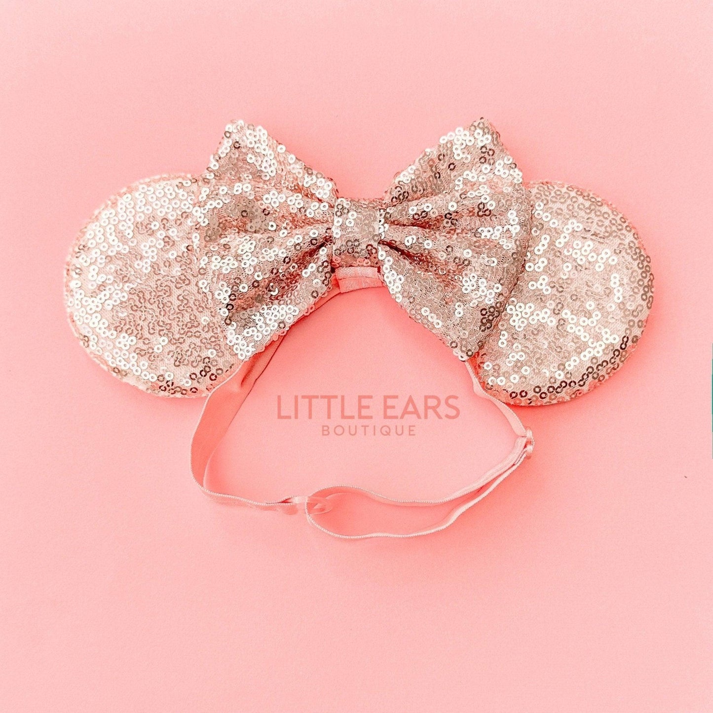Rose Gold Elastic Mickey Ears