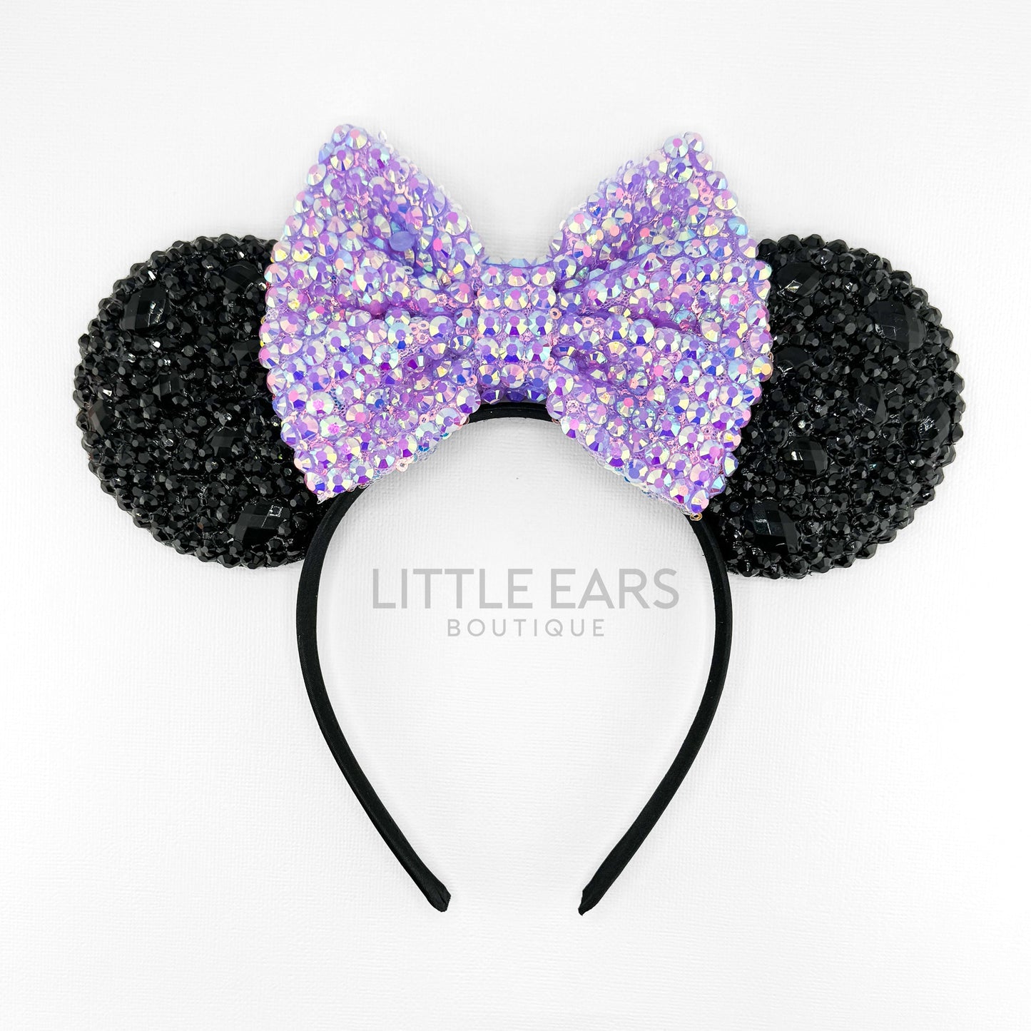 Shiny Black & Purple Mickey Ears