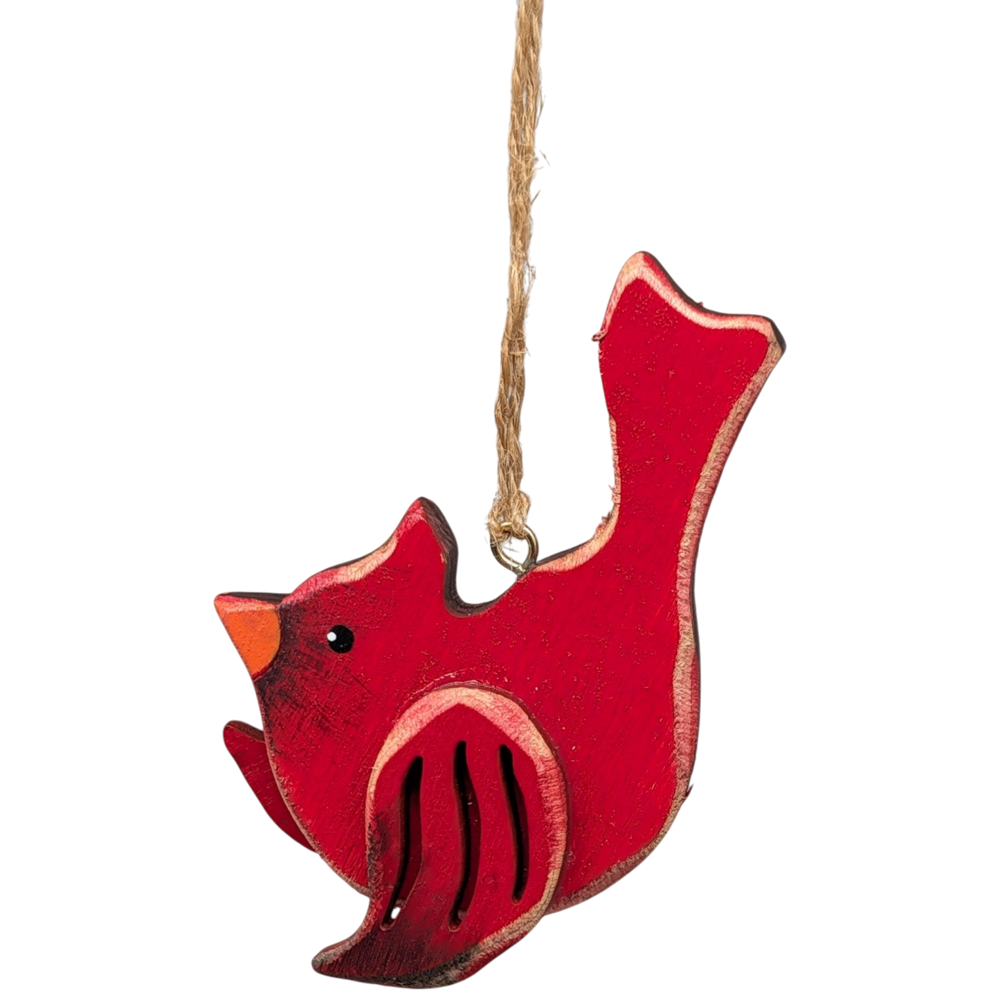 Hand-Crafted Wooden Cardinal Ornament -